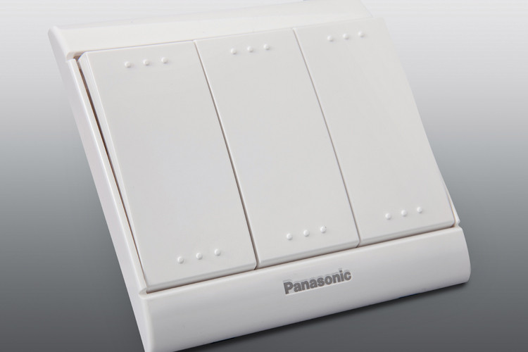 三位双控 带指示灯松下开关插座佳典纯86型三