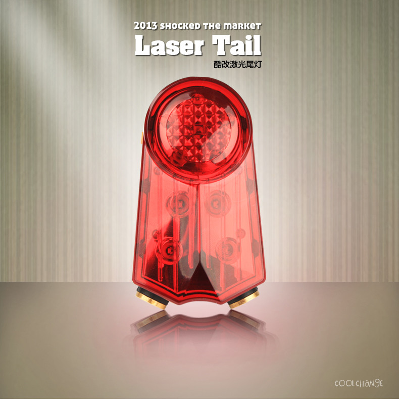 酷改骑行装备自行车死飞山地车LED激光警示灯