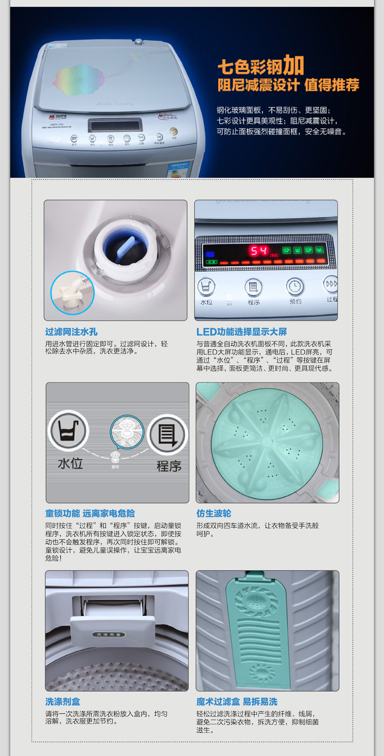 摩尔(more xqb72-3165 7.2公斤 波轮洗衣机