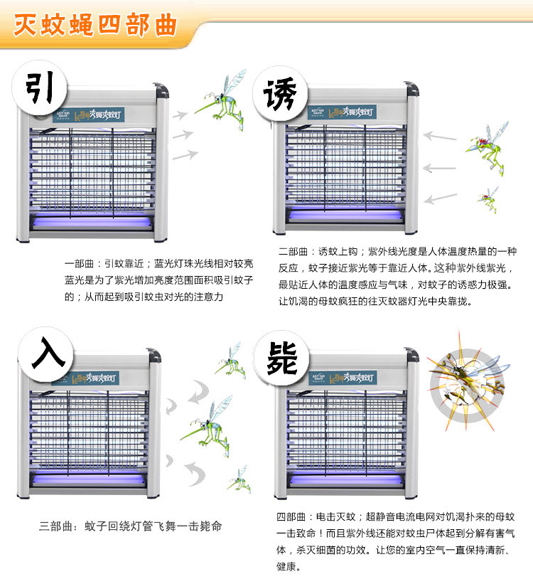 劲森灭蝇灯灭蚊灯灭蚊器驱蚊灯驱蝇蚊器餐厅酒店专用捕蚊器