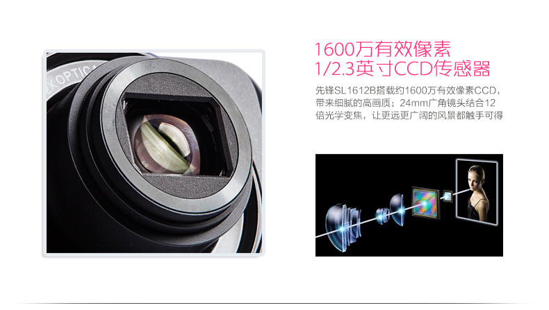 先锋数码相机SL1612B-数码相机-苏宁易购,国