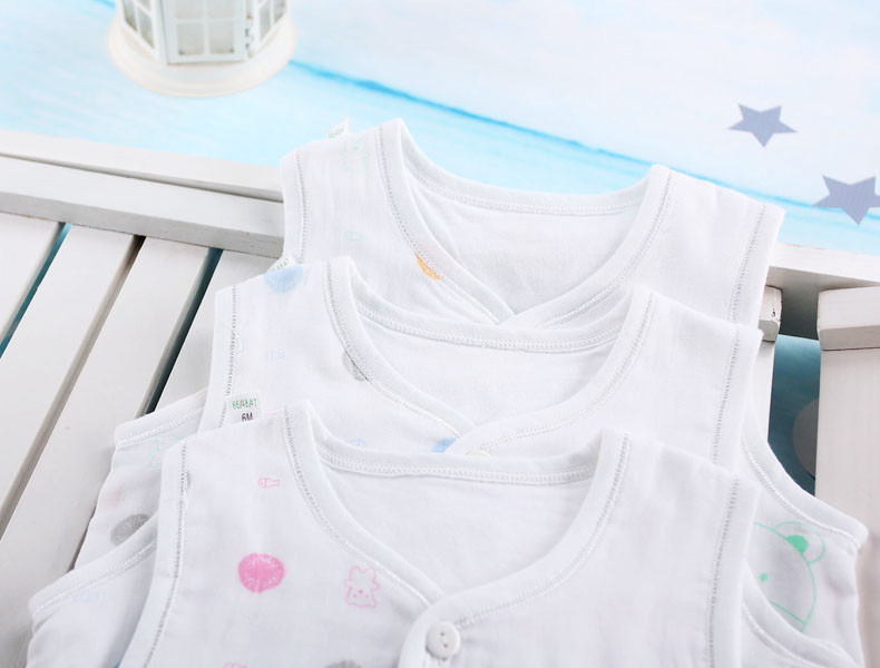 <em>婴儿马甲背心 春夏</em> 哈咪奇米纱布马甲 纯棉 宝宝