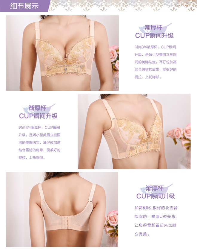 流氓皮 蕾丝诱惑薄<em>杯型文胸</em> 肤色 wx9148<em>怎么</em>