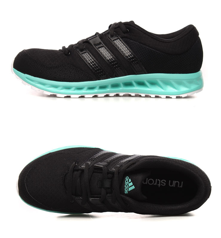 adidas阿迪达斯女网面耐磨跑步鞋Q22343 黑 