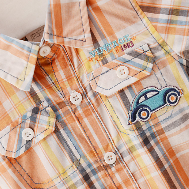 男宝 <em>男童</em> 全棉夏季套装 帅气格子衬衫 <em>西装短裤</em>