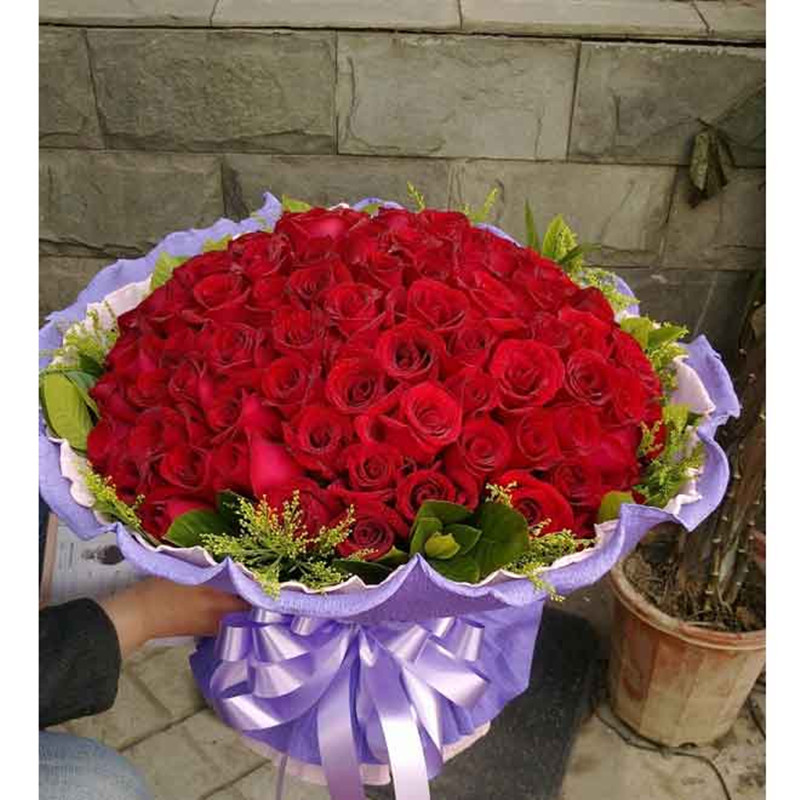 花袭人 鲜花速递全国99朵红玫瑰情人节送女友