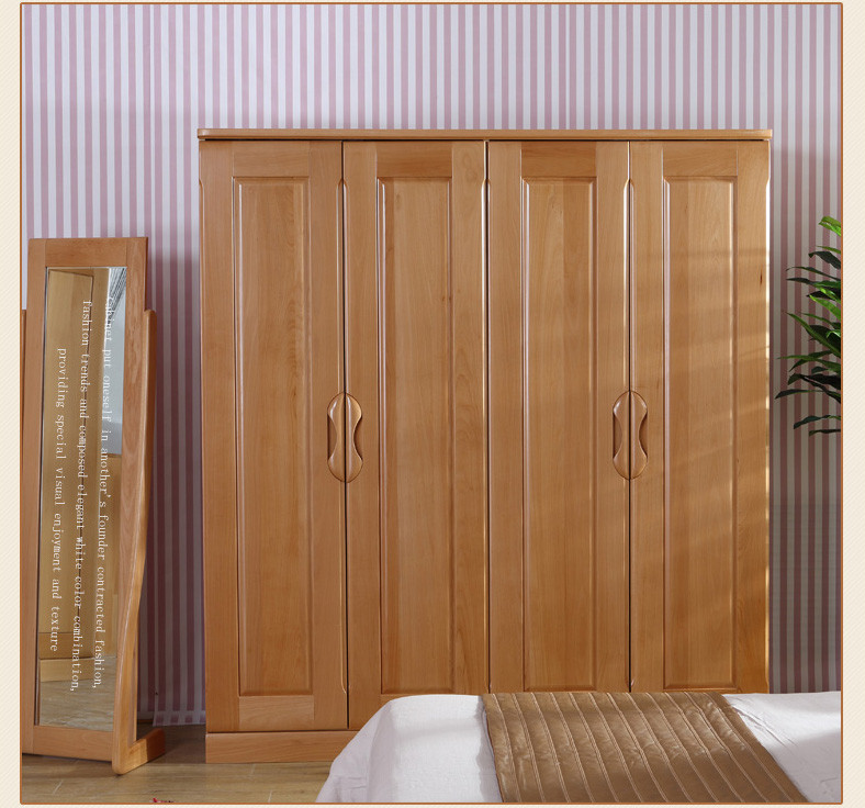 光明实木家具 1.8米双人床简约实木床架子床 榉