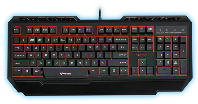 雷柏rapoo V50专业背光游戏键盘CF LOL台式