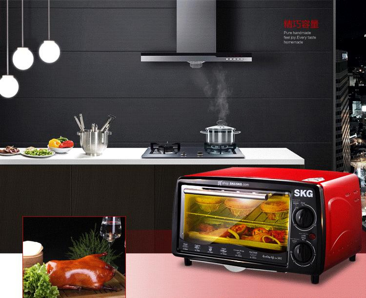 SKG KX1701电烤箱家用迷你电烤炉 烘焙烤箱 12L 红色【报价、价格、评测、参数】_烤箱_苏宁易购