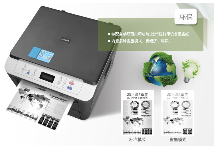 联想（Lenovo）M7605D 睿省系列 黑白激光一体机 打印机一体机 (打印 复印 扫描)