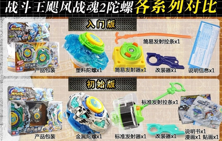 luckyted战斗王陀螺2玩具飓风战魂2 暗影空翼 烈风光翼 初始雷霆怒刀