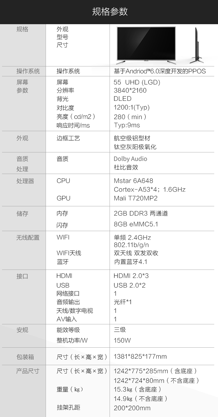 KONKA·PPTV智能电视K55U27