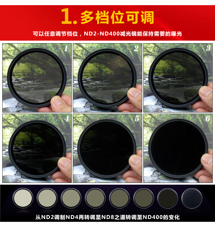 凤凰 EXII系列 82mm ND UV 82 ND2-400 减光镜 送清洁套装