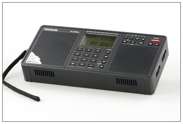 德生收音机PL-398MP 黑色 全波段立体声数字调谐收音机 双喇叭 插卡音箱播放器 老年人便携式 半导体收音机