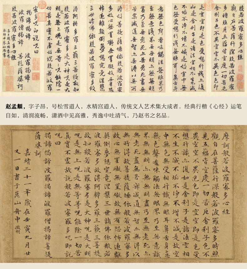 历代心经书法名品集 王羲之欧阳询张旭苏轼赵孟頫吴镇董其昌张瑞图