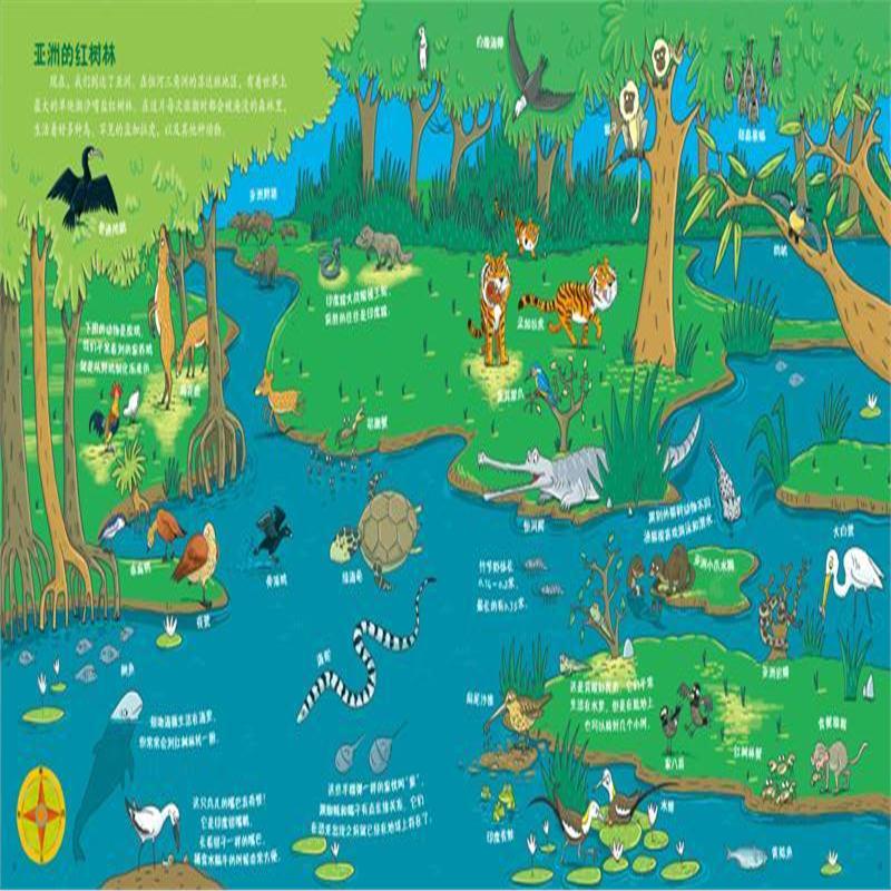 正版书籍 我的次动物大发现儿童地图绘本 2018年新版 作者: 【法】斯
