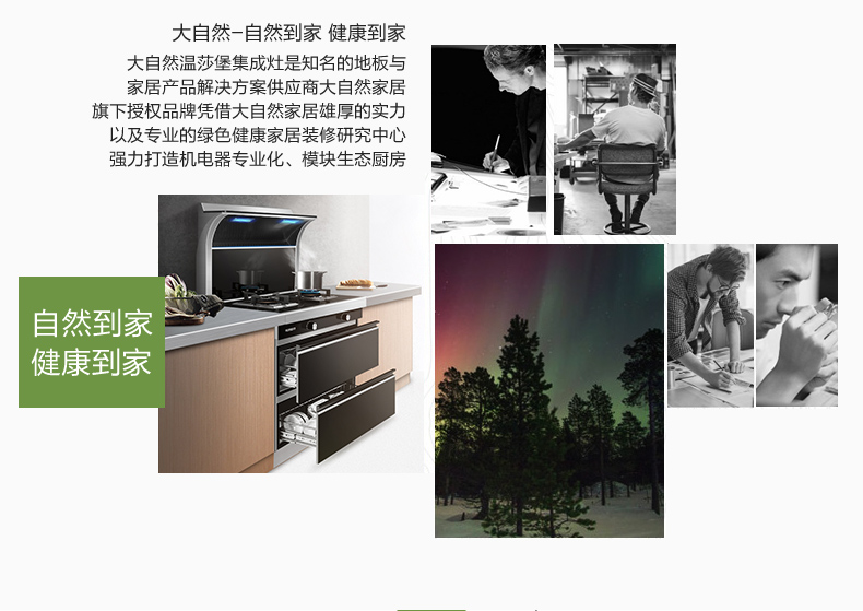 大自然温莎堡自动开合集成灶djc11a一键自动清洗抽油烟机燃气灶消毒柜