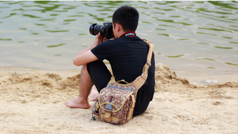 宝罗 PL-1505摄影包 单肩 相机包 大三元野外休闲 单反相机包 适用佳能尼康单反微单 中号迷彩色