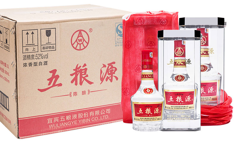 52度五粮液股份五粮源陈酿500ml整箱装浓香型白酒送礼袋