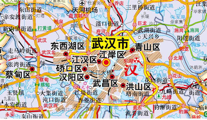 中华人民共和国分省系列地图湖北省地图折叠袋装