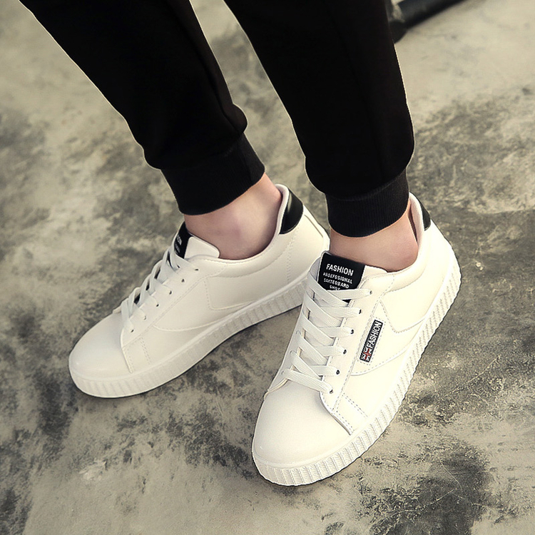 绅洛2017新款春季男士增高鞋平底小白鞋男休