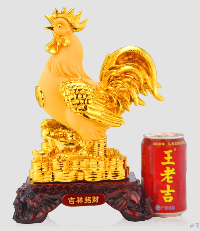 吉祥招财鸡摆件金鸡报晓树脂工艺品客厅装饰电视柜商务公司礼品