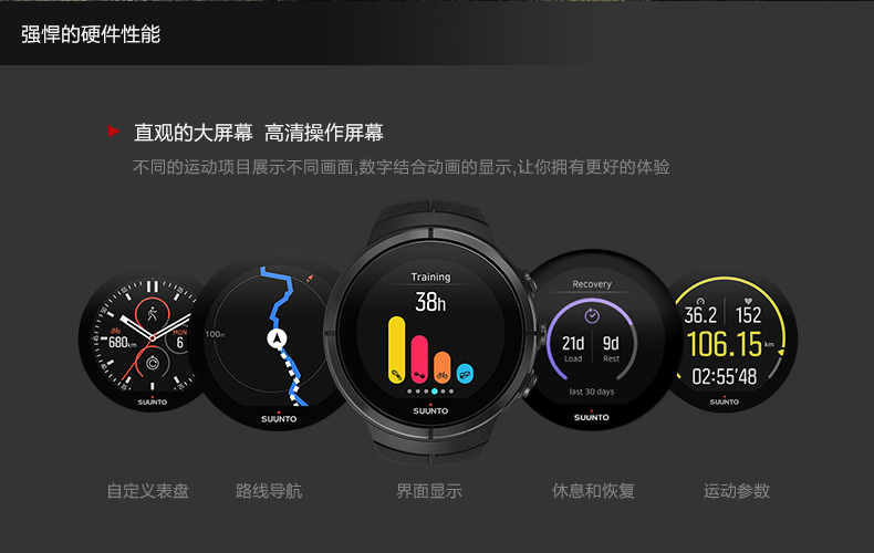 颂拓(SUUNTO)斯巴达极限运动表钛合金灰色SS022950000