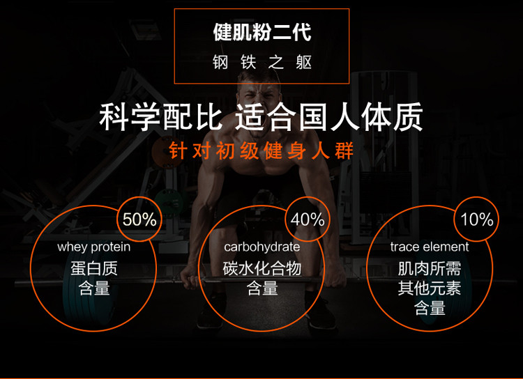 康比特健肌粉二代750g 乳清蛋白粉增肥产品 增