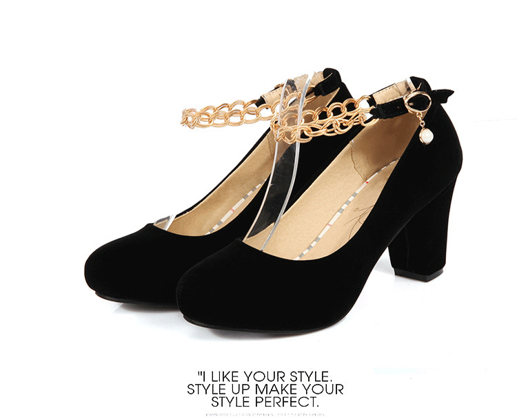 2017春季新款婚鞋圆头浅口黑色秋鞋大码40 4