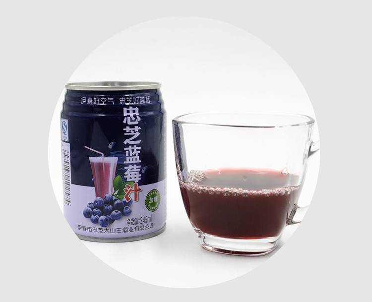 忠芝野生蓝莓汁 蓝莓果汁果汁饮料 245ml 康合