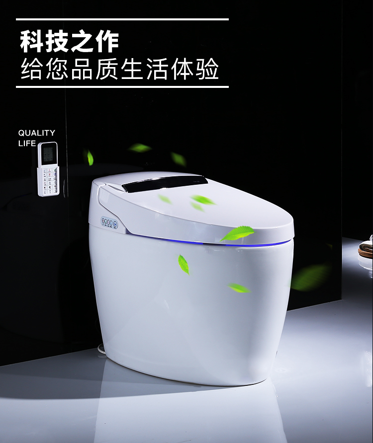 即热家用坐便器冲水遥控全自动翻盖电动一体式无水箱智能马桶