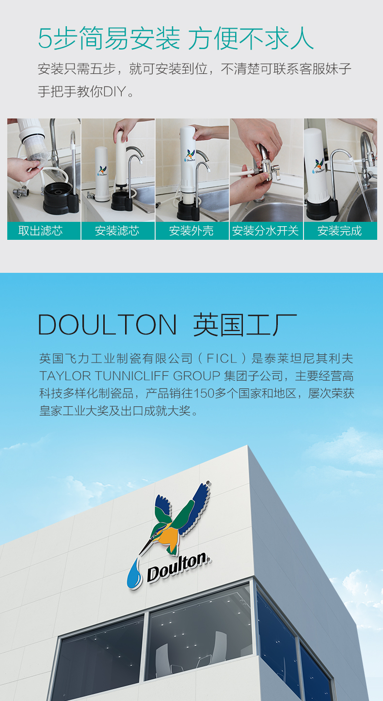 道尔顿/Doulton 家用厨房直饮净水器 HCP M12 矿物质水直饮