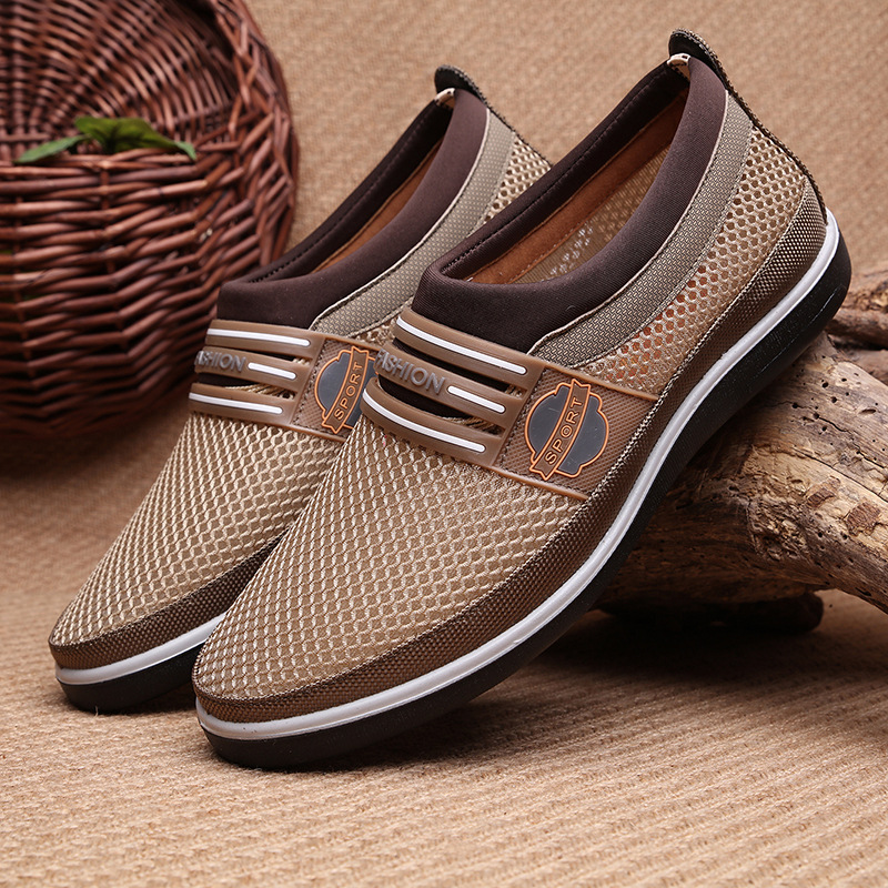 老北京布鞋男款网鞋中老年网眼鞋爸爸鞋透气网