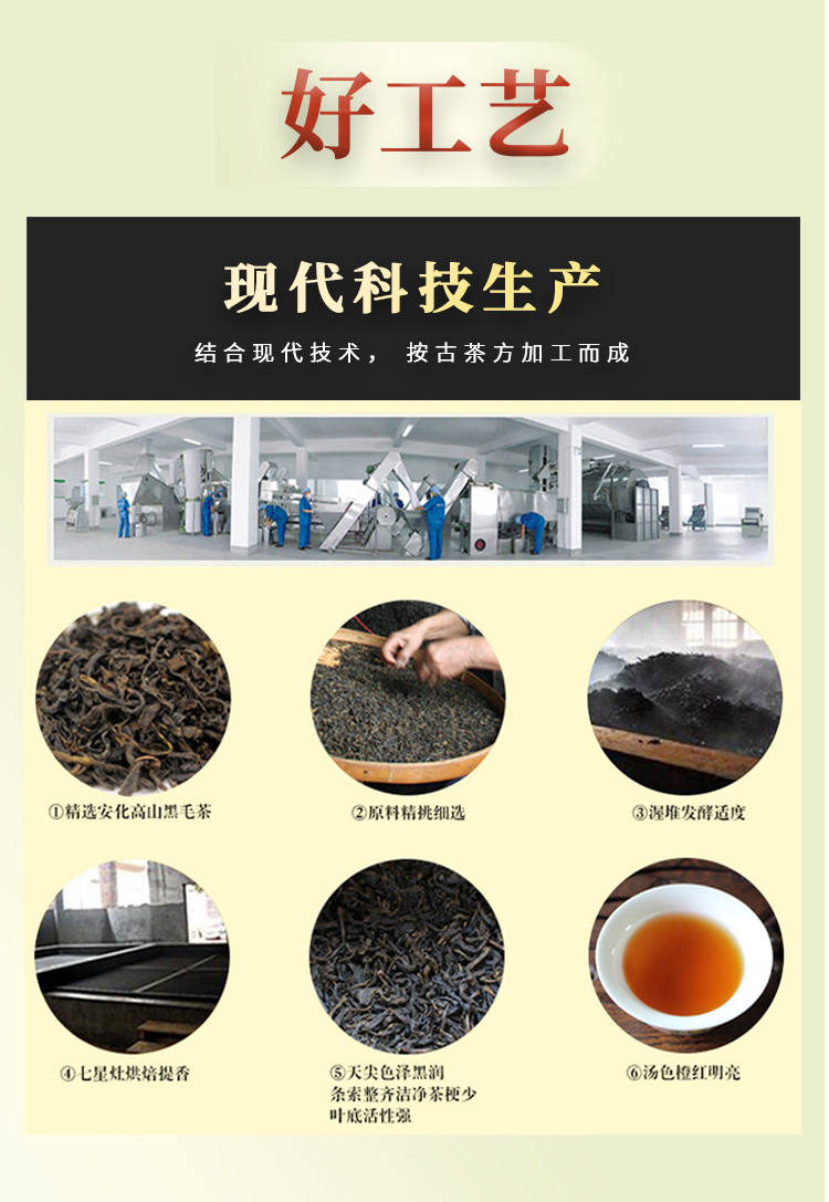 陆羽会安化黑茶安化天尖茶湖南安化黑茶黑茶礼盒装400g