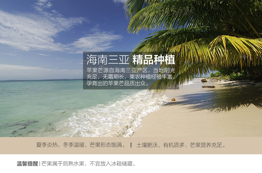 【苏宁易购超市】海南三亚苹果芒2kg约240g\/