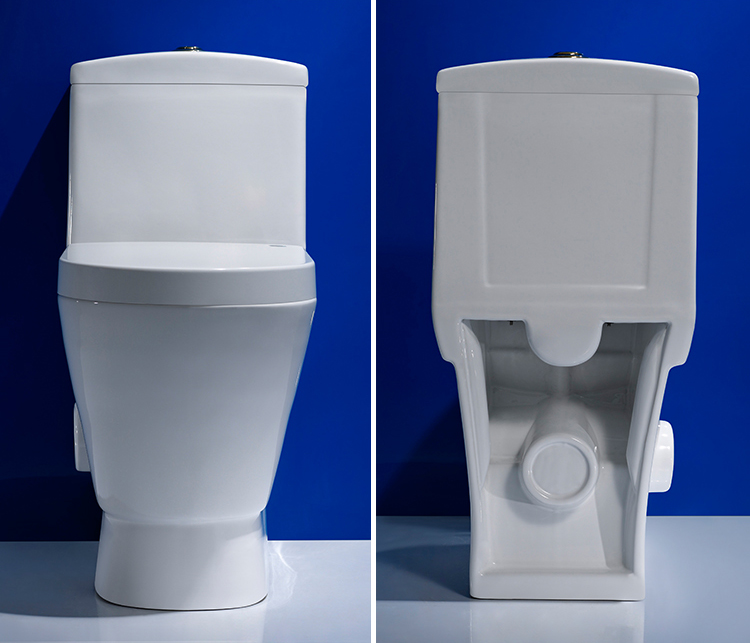 左右排马桶横排直冲座便器直排后排水墙排坐便器侧排式高配水珠釉 大