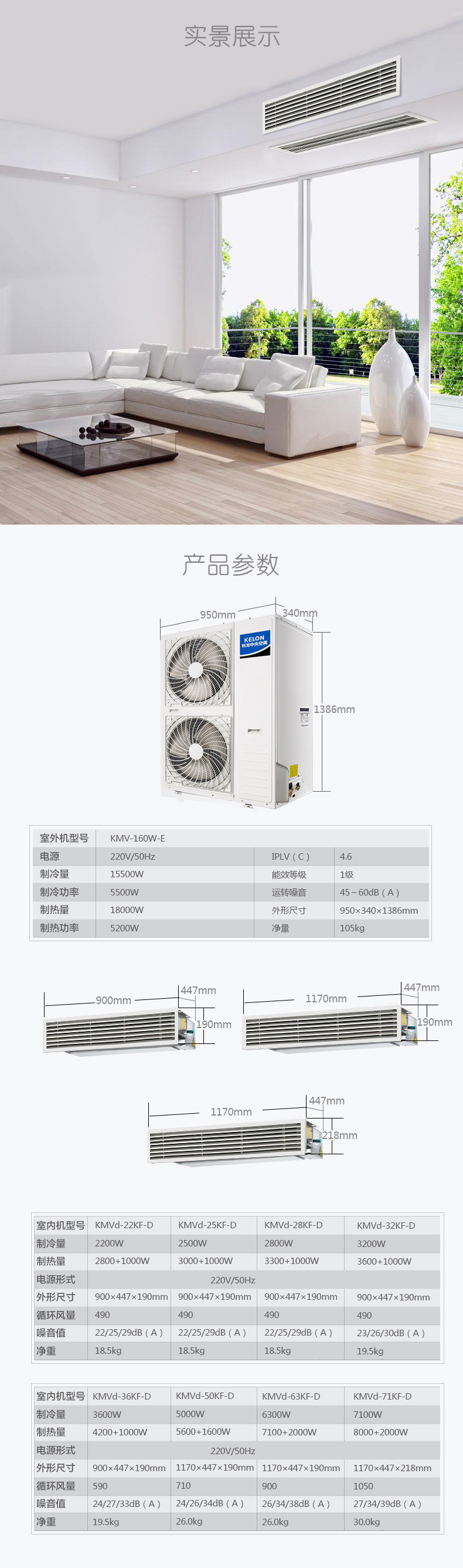 自营超级新品 kelon/科龙一拖五大6匹全直流变频家用中央空调多联机