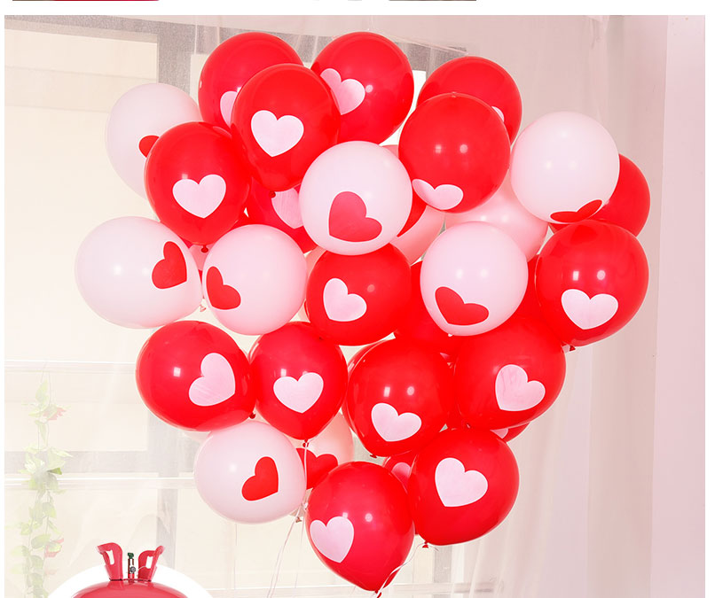 双心红色iloveyou款50个创意气球求婚场景布置结婚婚房装饰汽球生活日