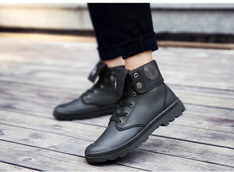 夏妆男鞋潮鞋帕拉丁马丁靴子高邦帆布男士高帮