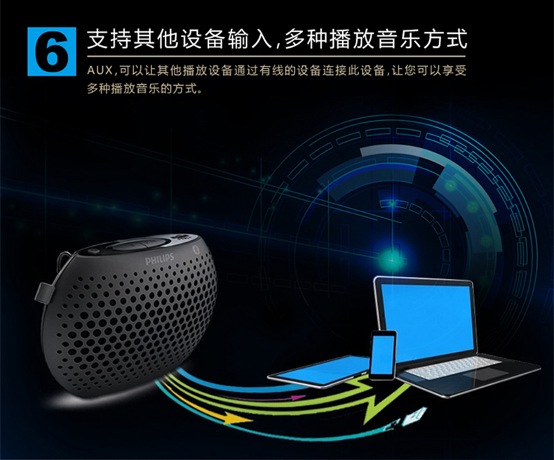 飞利浦(Philips)SBT11BLK/93 无线便携式音箱