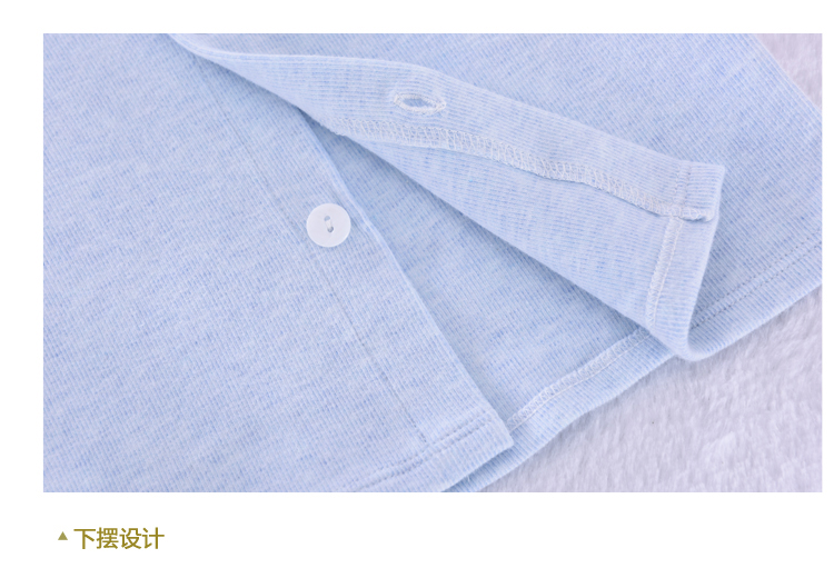 香港亿婴儿 婴儿彩棉对襟系扣套装 Y6127 蓝色 80cm（适合9-12个月）