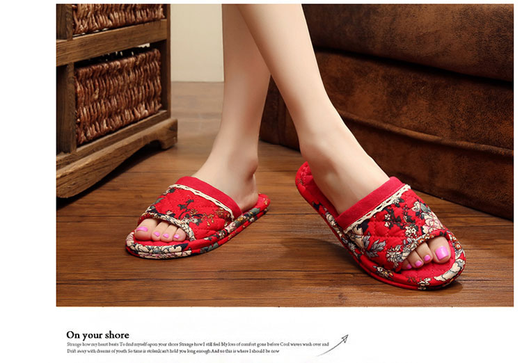 韩版四季通用家居碎花布拖鞋木地板无声男女室内地板拖鞋2016新款简约百搭时尚休闲印花情侣居家一字拖 艾芬俪(AIFENLI)居家鞋\/室内拖鞋5163【价格 图片 品牌 报价】-苏宁易购萌萌哒服饰专营店