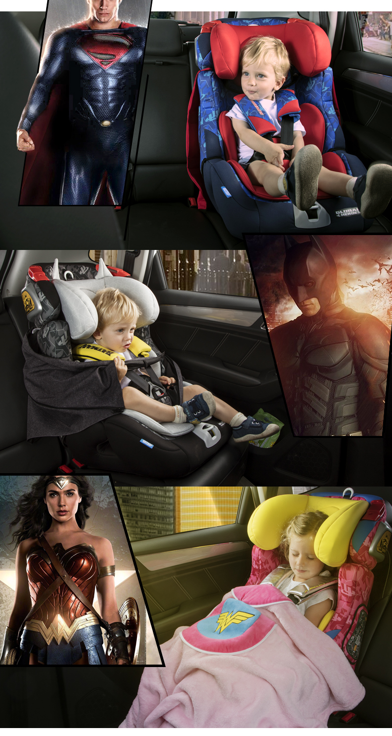 【华纳新品】感恩超人蝙蝠侠安全座椅 神奇女侠isofix9月-12岁 超人