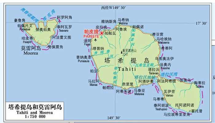 世界分国地图巴布亚新几内亚太平洋主要岛屿