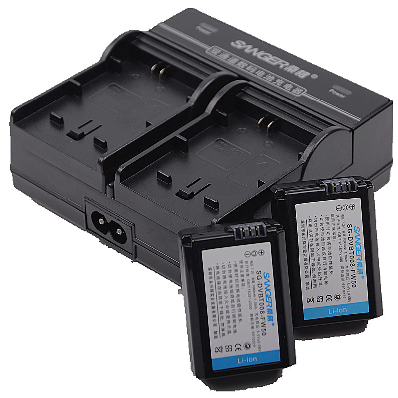 桑格FW50电池X2+双充电器 索尼A6000 A500
