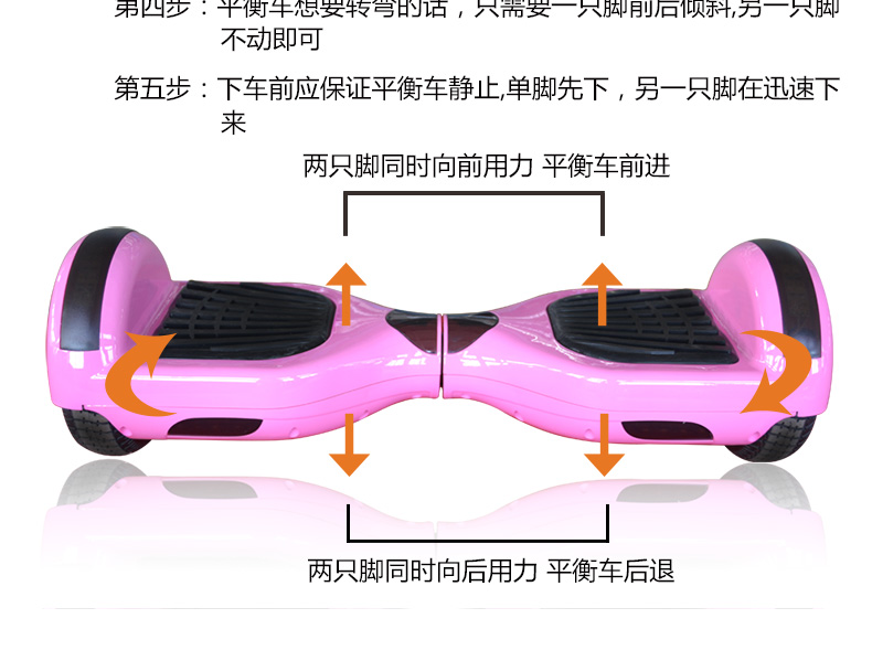 爱奇E族 6.5寸双轮智能平衡车电动扭扭车思维车体感车WMH8粉红标配