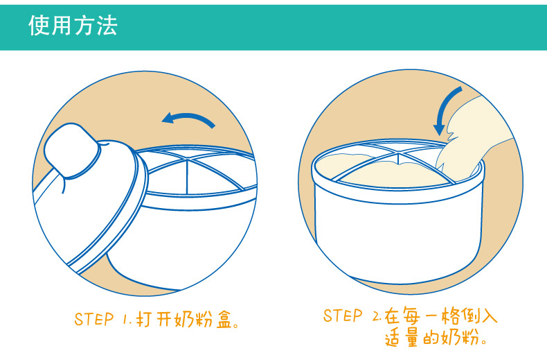 贝立安（Brillante）四格旋转奶粉盒BYA02