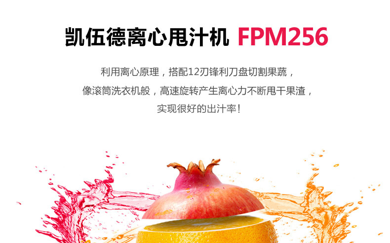 凯伍德（KENWOOD）FPM256 离心甩汁机 榨汁机 家用果汁机