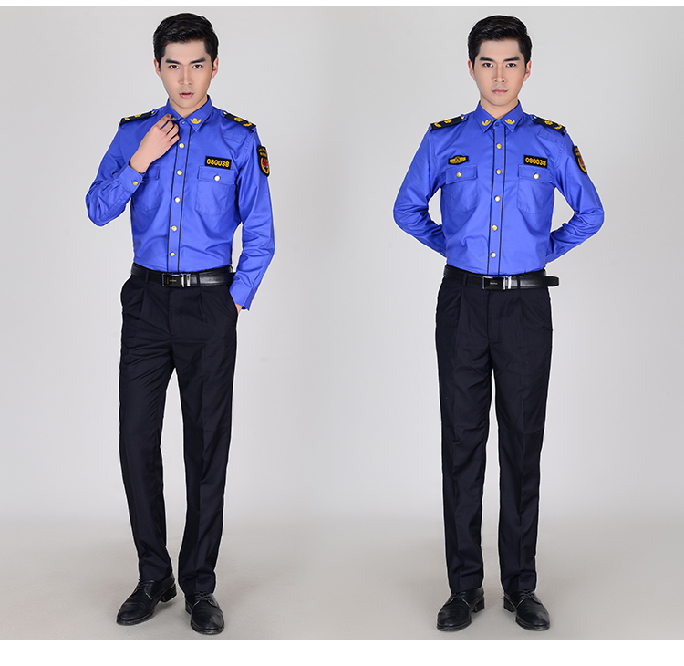 新款城管制服冬装棉服执勤服春秋夹克套装服工作服套装棉质蓝色长袖