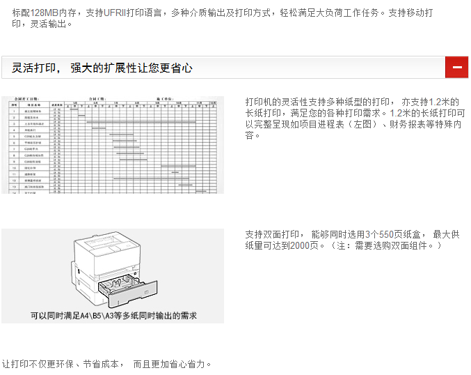 佳能 imageCLASS LBP8100n A3黑白激光打印机 （含双面器）网络打印 双面打印